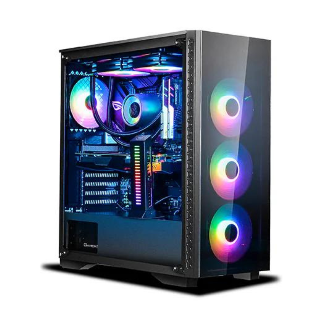Echo Chamber Gaming PC Intel Core i5-12400F Processor Nvidia GeForce GTX 1650 Graphic 16GB RAM 1TB NVMe SSD Windows 11 RGB Fans Black ATX/M-ATX PC Case Echo Chamber Gaming PC Intel Core i5-12400F Processor Nvidia GeForce GTX 1650 Graphic 16GB RAM 1TB NVMe SSD Windows 11 RGB Fans Black ATX/M-ATX PC Case
